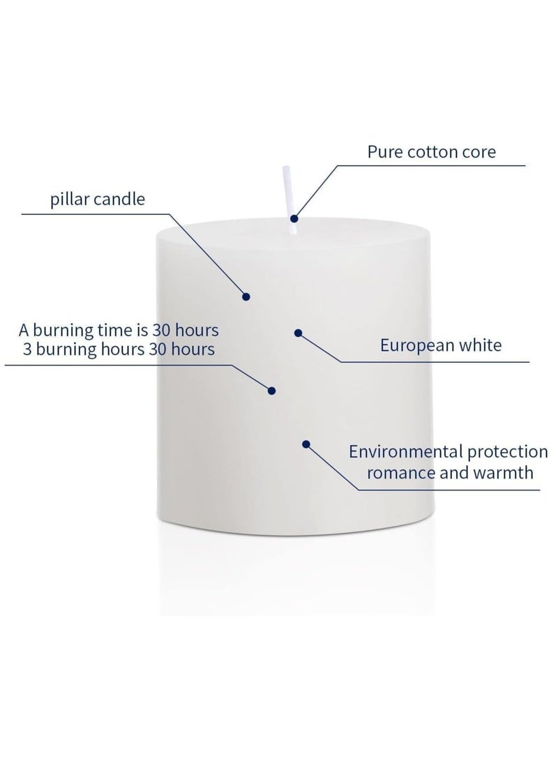 Lukadah Lukadah Premium Quality Unscented Pillar Candles 2 x 2 Inch, Long Burning Hours, Decorative Block Candles, SPA Candles, Dinner Candles - Dripless Clean Burning Executive Dinner Candle | Set of 4 - Image 3