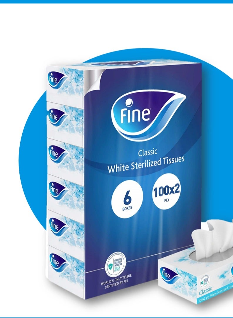 فاين مناديل كالسيك وايت المعقمة