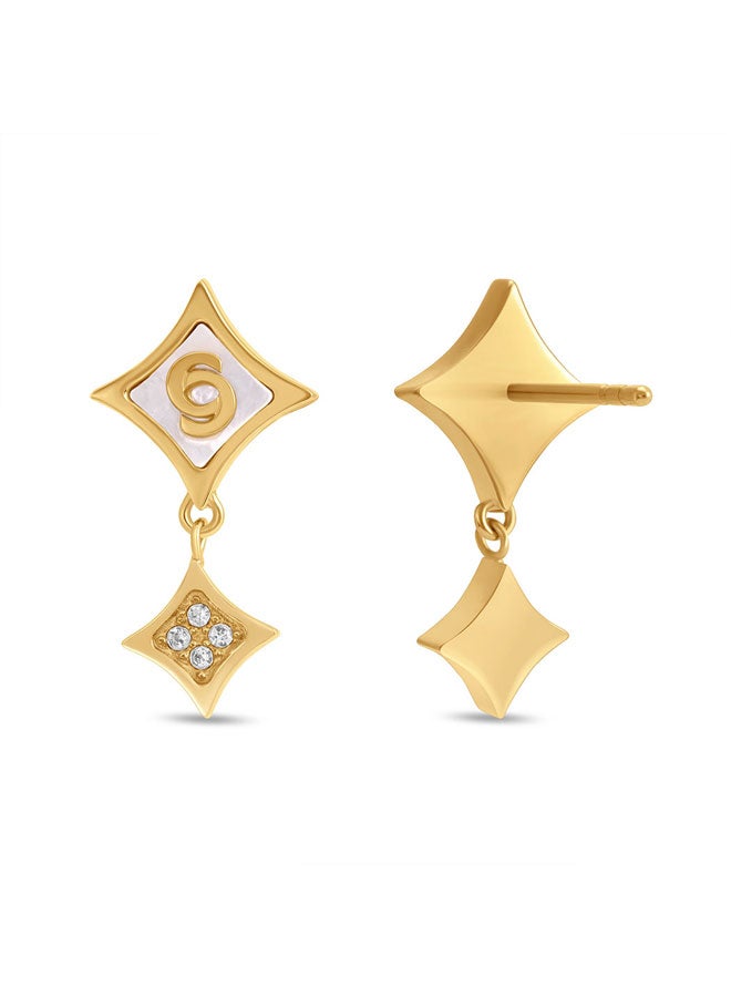 شيروتي 1881 أقراط فرانشيسكا ذهبية بشعار سي مزدوج للنساء - Image 3