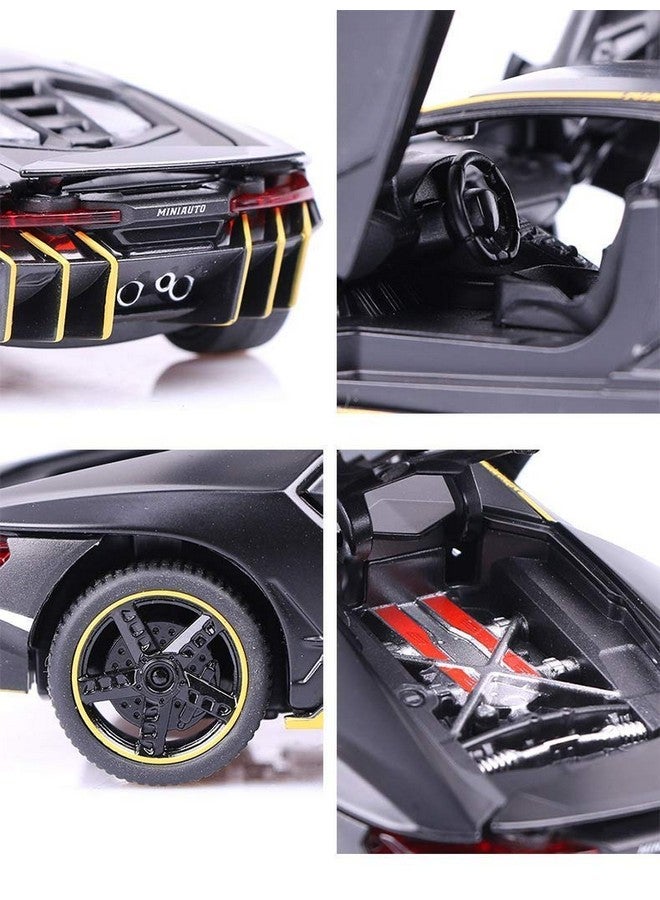 PRIME DEALS Lamborghini Car Toy Die-cast Metal Car Model Car Pull Back Super Car with Openable Doors with Sound and Light for Birthdays Gift Party Decorations for Kids Boys Girl 1:32 Scale, Black - Image 5