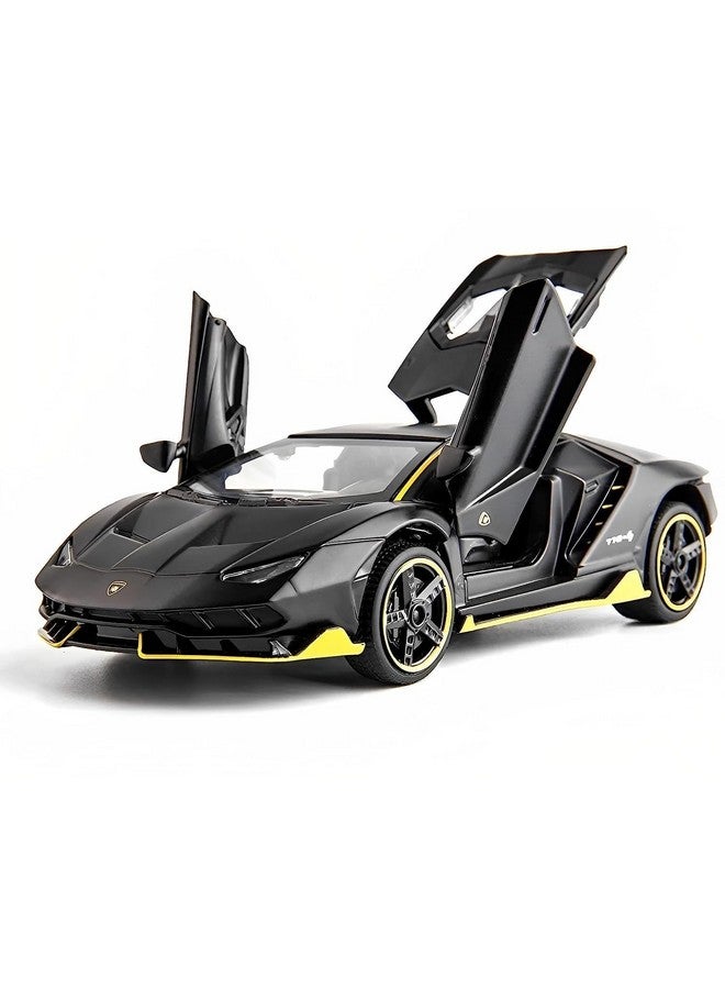 PRIME DEALS Lamborghini Car Toy Die-cast Metal Car Model Car Pull Back Super Car with Openable Doors with Sound and Light for Birthdays Gift Party Decorations for Kids Boys Girl 1:32 Scale, Black - Image 1
