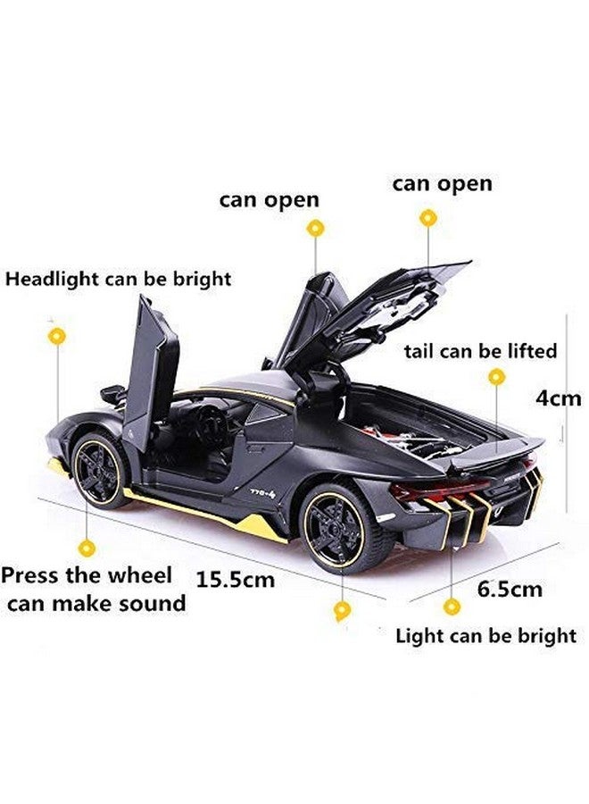 PRIME DEALS Lamborghini Car Toy Die-cast Metal Car Model Car Pull Back Super Car with Openable Doors with Sound and Light for Birthdays Gift Party Decorations for Kids Boys Girl 1:32 Scale, Black - Image 2