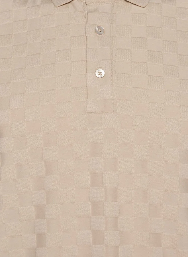 ايكونيك Iconic Men Short Sleeves Checked Polo T-shirt