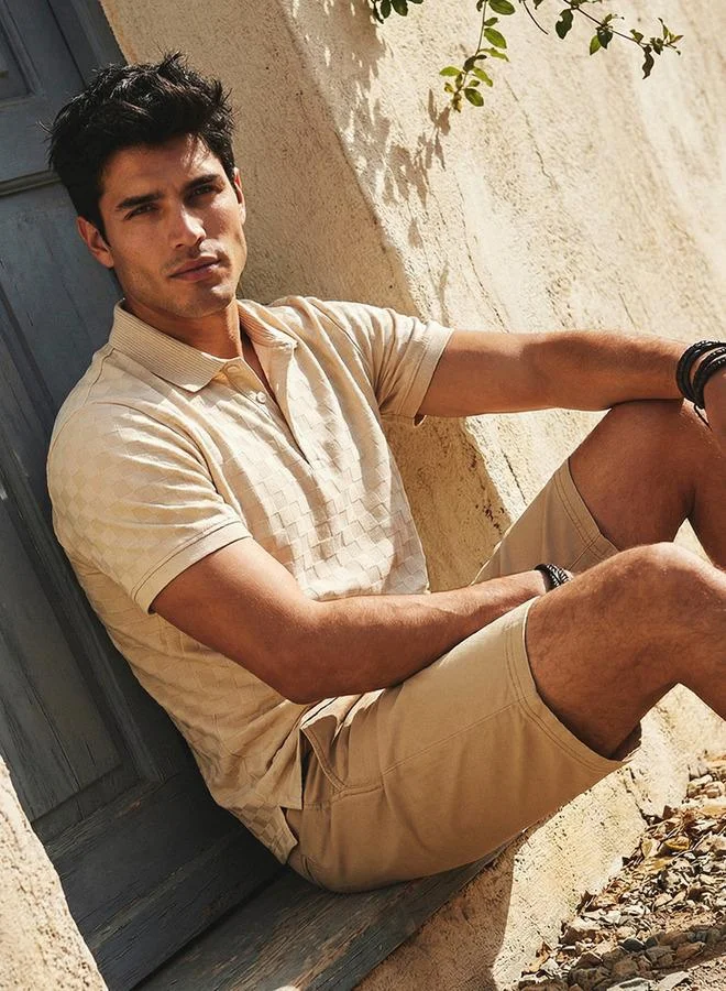 Iconic Iconic Men Short Sleeves Checked Polo T shirt