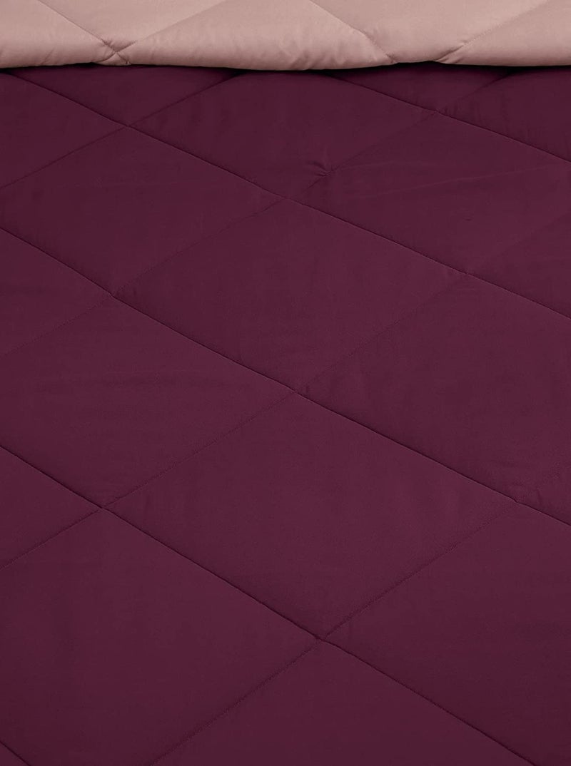 CRAZY WORLD Microfiber Reversible AC Comforter/Blanket for Double Bed | Ultra Soft & Dual Colour All Weather Duvet |Megente & Beige, 250 GSM - Image 2