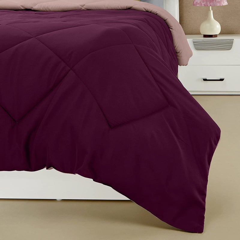 CRAZY WORLD Microfiber Reversible AC Comforter/Blanket for Double Bed | Ultra Soft & Dual Colour All Weather Duvet |Megente & Beige, 250 GSM - Image 4