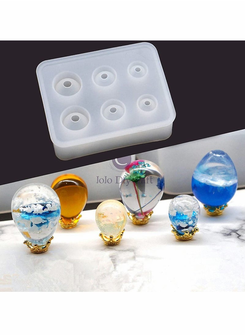 KASTWAVE - Eggs Ball Silicone Resin Molds, Epoxy Resin Ball Spheroid Necklace Stone Mold, for Jewelry Keychain UV Resin Crafts - Image 1