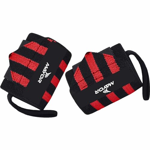 Mayor Secure Gym Gloves Wrist Support (Free Size) (One Size, Red/Black) - Image 2