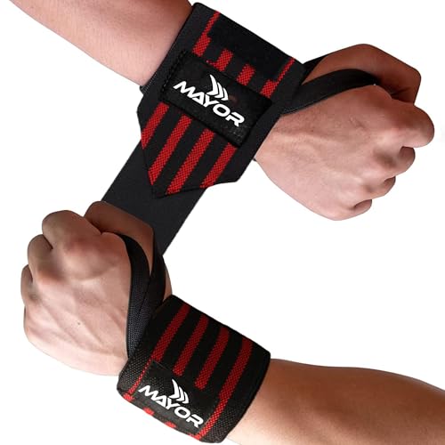Mayor Secure Gym Gloves Wrist Support (Free Size) (One Size, Red/Black) - Image 1