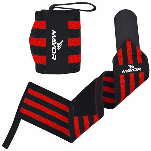 Mayor Secure Gym Gloves Wrist Support (Free Size) (One Size, Red/Black) - Image 3