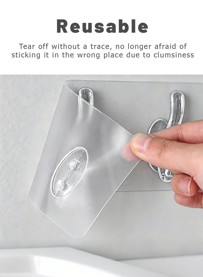 2pcs no-drill hooks, 6-hook style bathroom towel hooks, wall towel rack, coat hooks, suitable for bedroom, hotel, swimming pool, and wardrobe (no drilling required) - Image 4