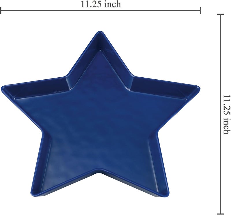 UPware Patriotic Star Shaped Dinner Plate Melamine Serving Plate for 4th of July Independence Day Decoration Blue 1125 Inch - Image 4