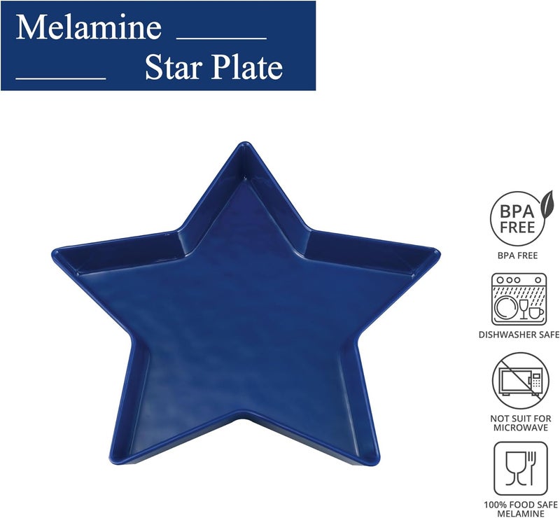 UPware Patriotic Star Shaped Dinner Plate Melamine Serving Plate for 4th of July Independence Day Decoration Blue 1125 Inch - Image 3
