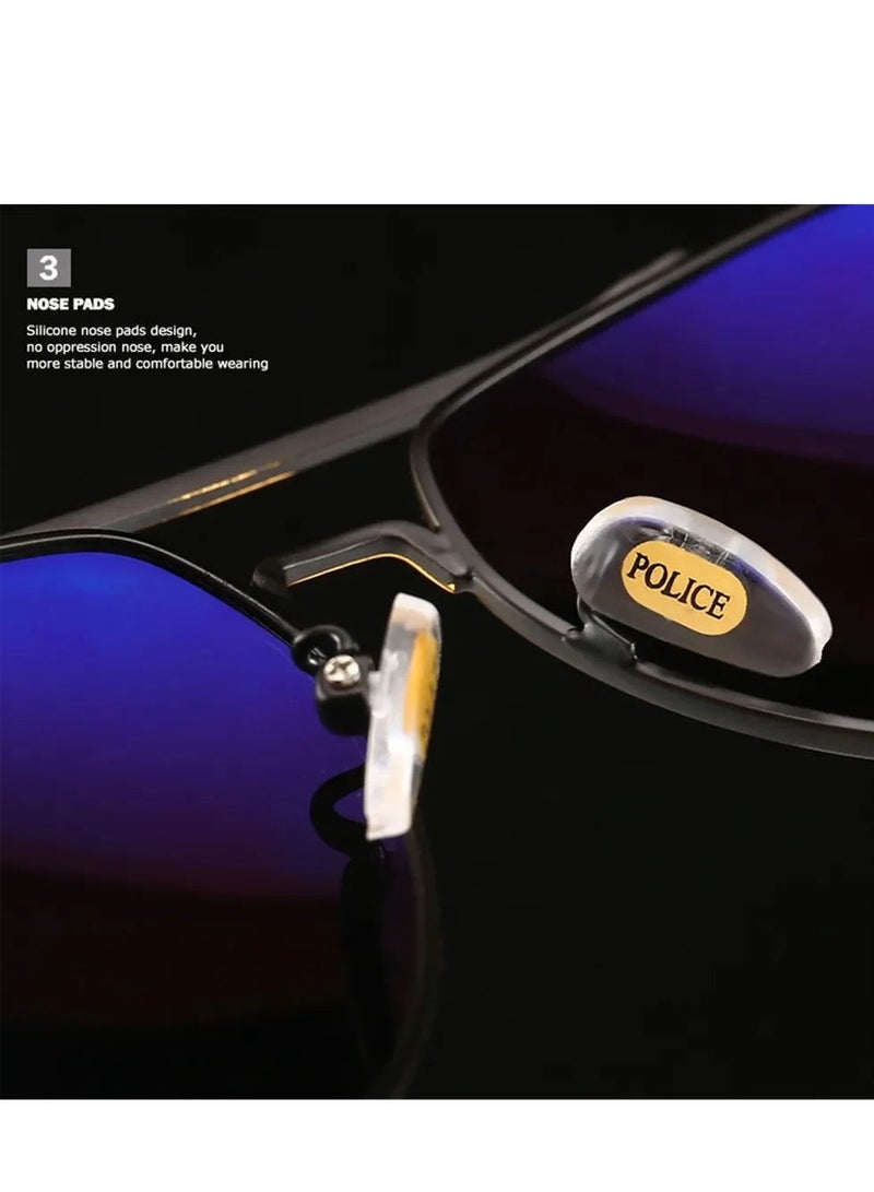 POLICE Classic Pilot Polarized Lens Sunglasses for Men Driving Fishing Running with UV 400 Protection Sun Glasses with Black Frame Black Gold  - Image 3