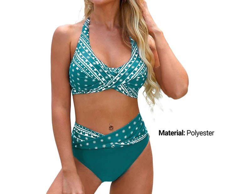 Sexy Floral Bikini Set Push-Up Bra High Waist Briefs Women Swimwear Swimsuit - Image 1