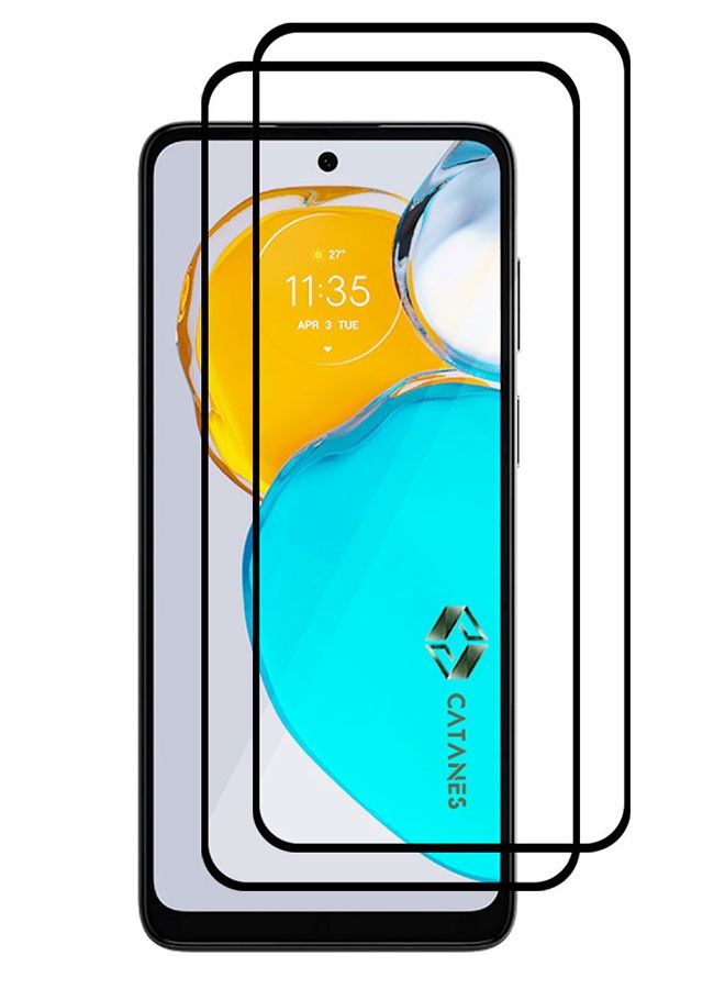CATANES 2 Pack For Motorola Moto E22s Screen Protector Tempered Glass Full Glue Back - Image 2