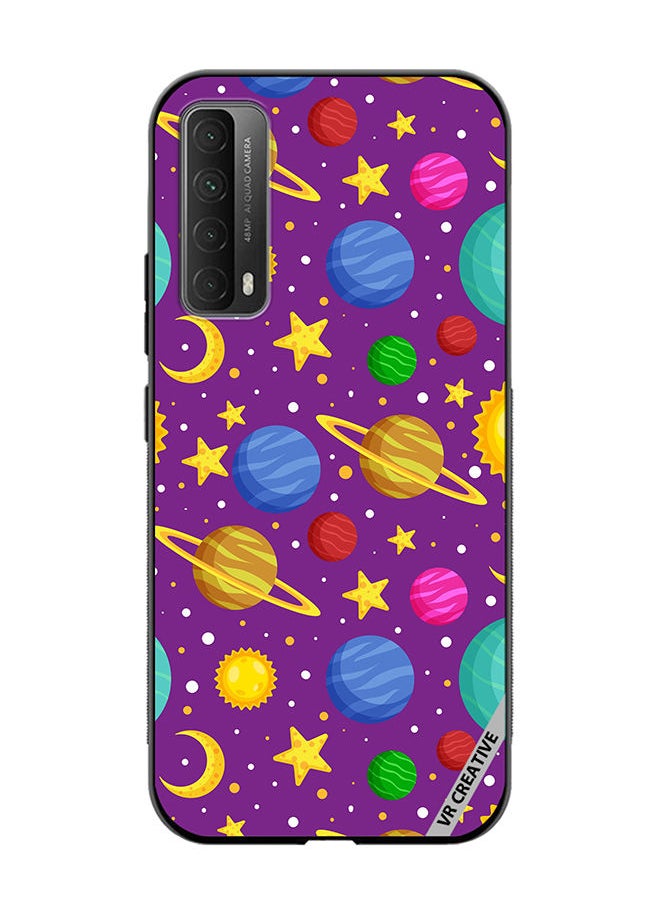 Protective Case Cover For Huawei Y7a Celestial Bodies Seamless Pattern Design Multicolour