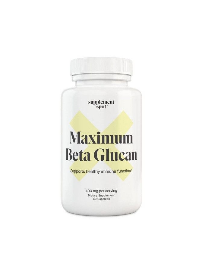 Supplement Spot - Maximum Betaglucan Supplement 60 Capsules 400Mg Per Serving Beta Glucan 1 3D Glucan Immune Support Supplement Ultra Potency Beta Glucan Immune Booster - Image 1