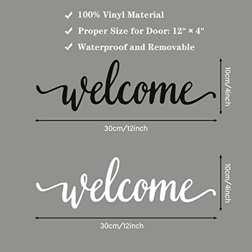 MEFOSS 2PCS Welcome Decal Stickers - Removable Vinyl Words & Letters for Home, Office & Classroom Door Decoration - Image 2