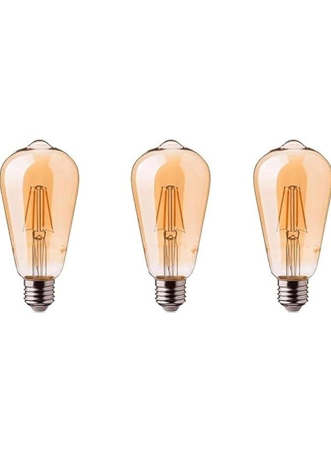 Edison decorative lamp st64 LED 4 watt yellow - (3 bulbs)
