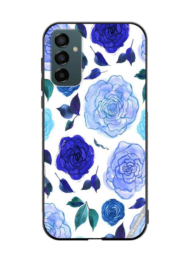 VR CREATIVE Protective Case Cover For Samsung Galaxy M23 Blue Smot Flower Design Multicolour - Image 1