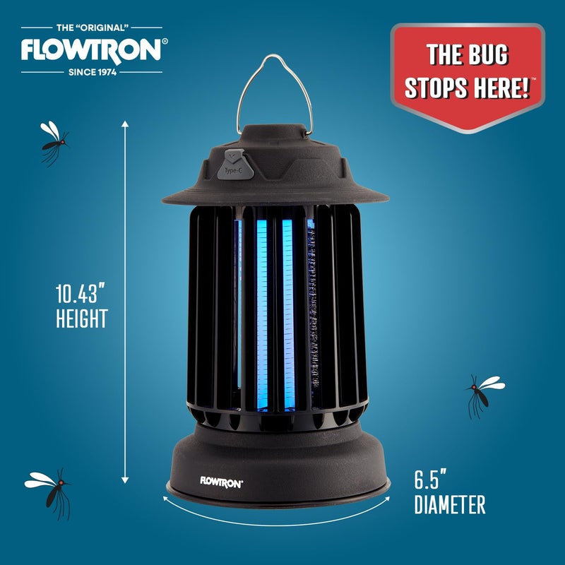 Flowtron Bug Zapper Lantern | 2-in-1 Electric Mosquito Killer & LED Camping Lantern, 2150 Sq Ft Coverage, 2000mAh Rechargeable Battery, Self-Cleaning Bug Zapper for Patio Outdoor & Indoor Use - Image 5