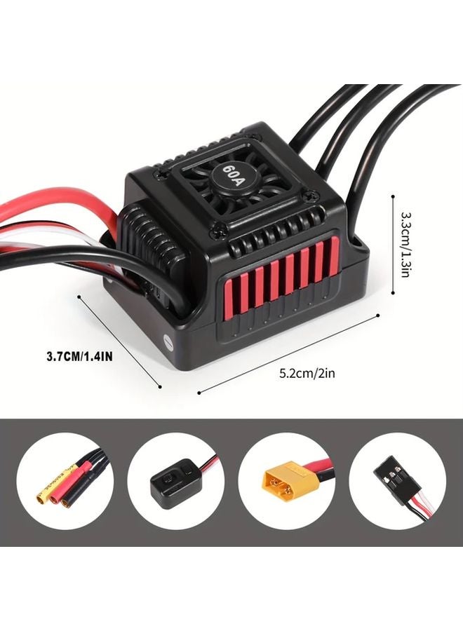 60A ESC Brushless Speed Controller 120A For 1 8 RC Car 6S Battery 36V Max Voltage Black - Image 3