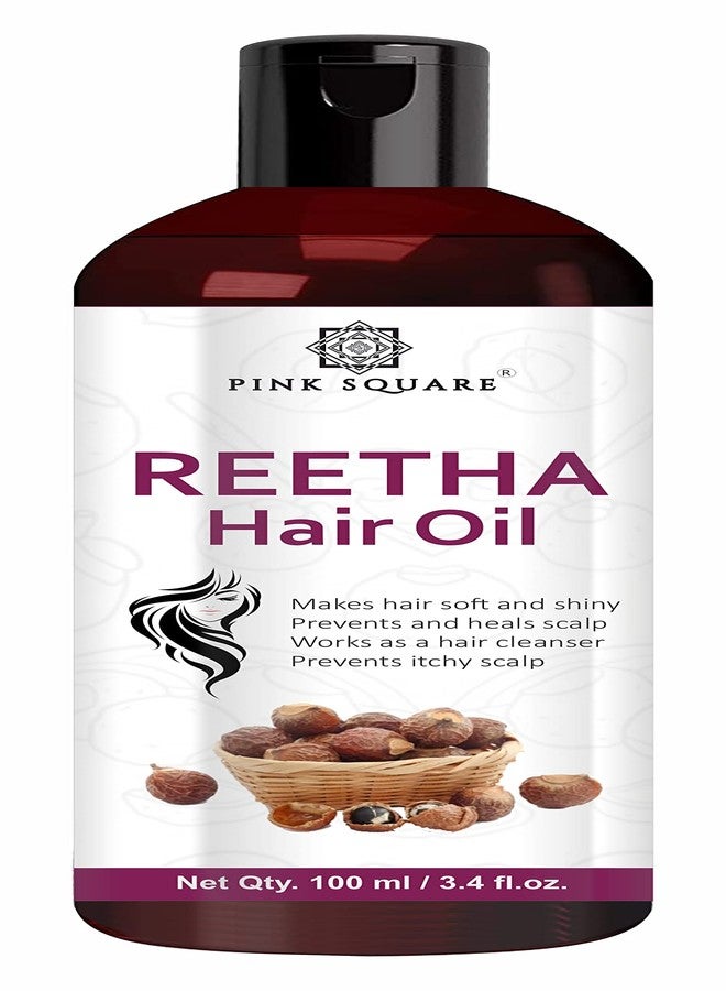 Pink Square Reetha Hair Oil for Women & Men, | Natural Scalp Cleanser | Helps Reduce Dandruff, Itchy Scalp & Hair Fall | For Soft, Shiny Hair | Suitable for All Hair Types | Pack of 1_100 ml - Image 1