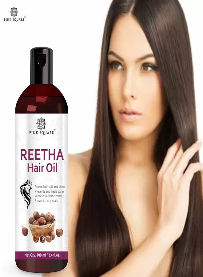Pink Square Reetha Hair Oil for Women & Men, | Natural Scalp Cleanser | Helps Reduce Dandruff, Itchy Scalp & Hair Fall | For Soft, Shiny Hair | Suitable for All Hair Types | Pack of 1_100 ml - Image 2