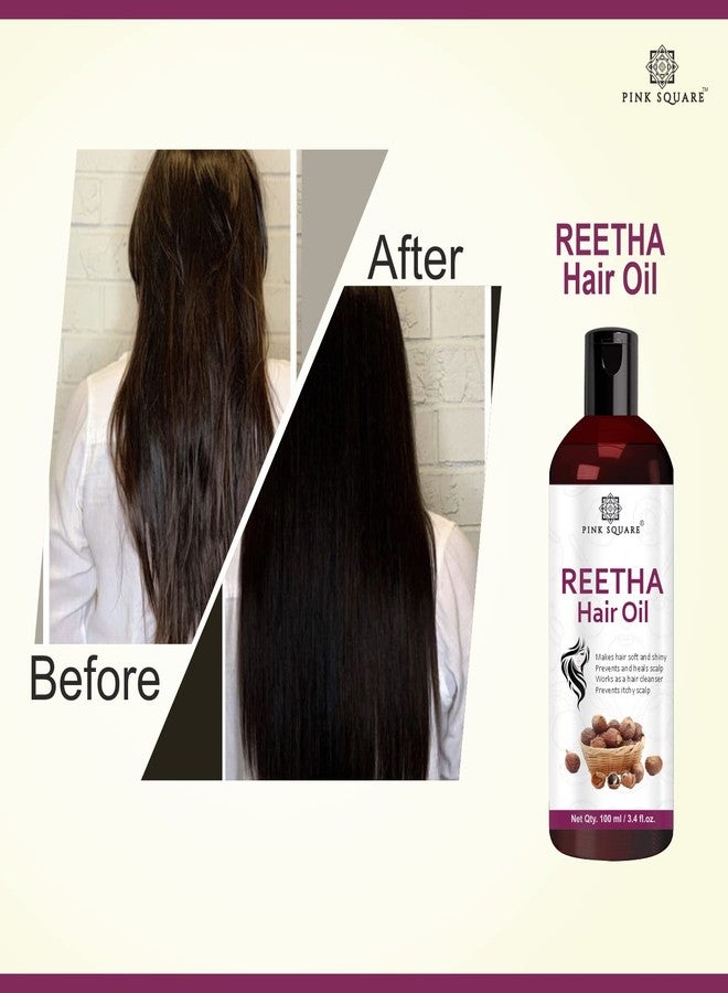 Pink Square Reetha Hair Oil for Women & Men, | Natural Scalp Cleanser | Helps Reduce Dandruff, Itchy Scalp & Hair Fall | For Soft, Shiny Hair | Suitable for All Hair Types | Pack of 1_100 ml - Image 5