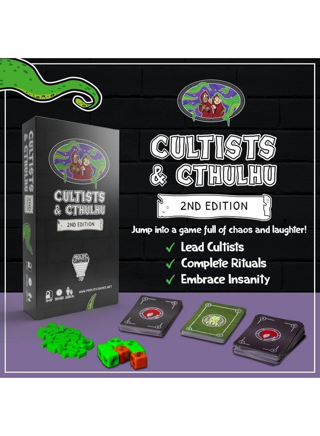 بروليفيك جيمز ألعاب غزير الإنتاج عبادة &Cthulhu 2nd الطبعة لعبة بطاقة - سريعة, روح الدعابة خذ أن اللعب - الطوائف الرائدة, طقوس كاملة, احتضان الجنون - في نهاية المطاف لعبة عائلية تفاعلية وهدية - Image 2