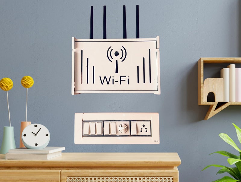 SS ARTS Engineered Wood Wall Mount WiFi Router Stand/WiFi Shelf - Image 1