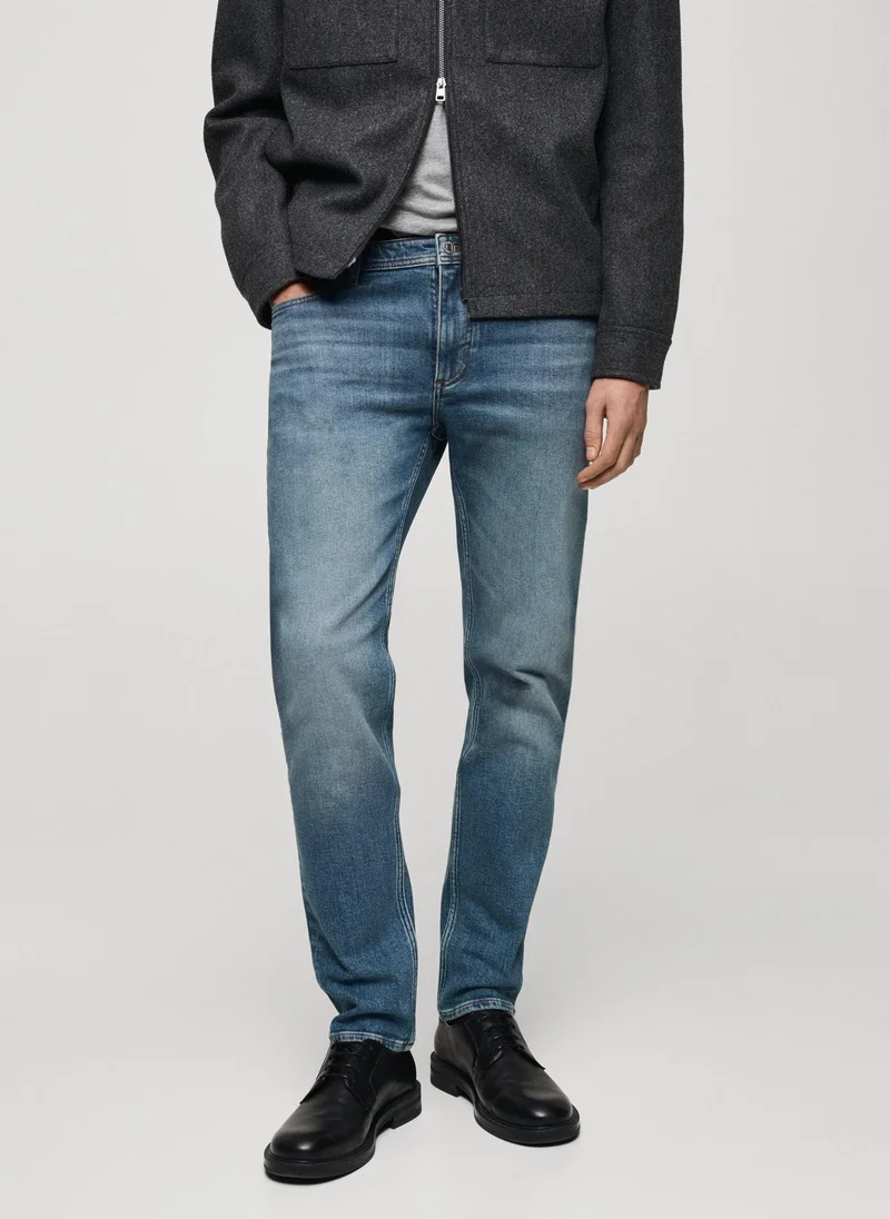 مانجو مان Jan Stright Fit Mid Wash Jeans