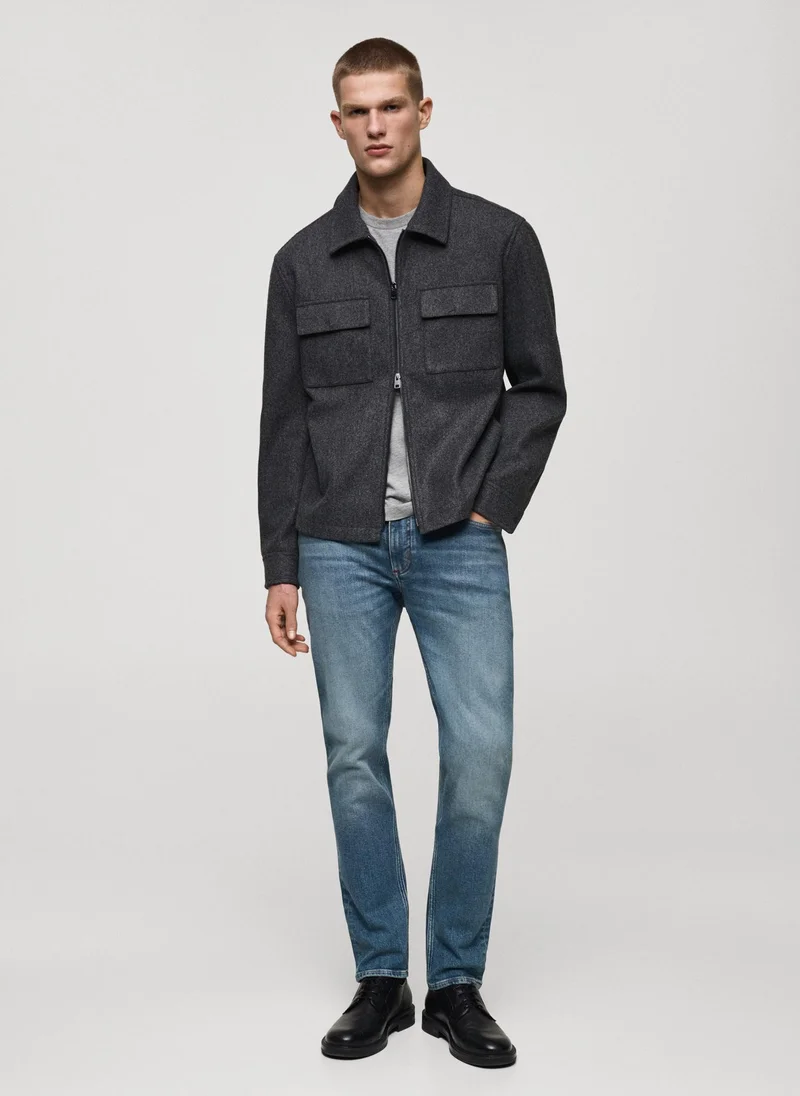 Mango Man Jan Stright Fit Mid Wash Jeans
