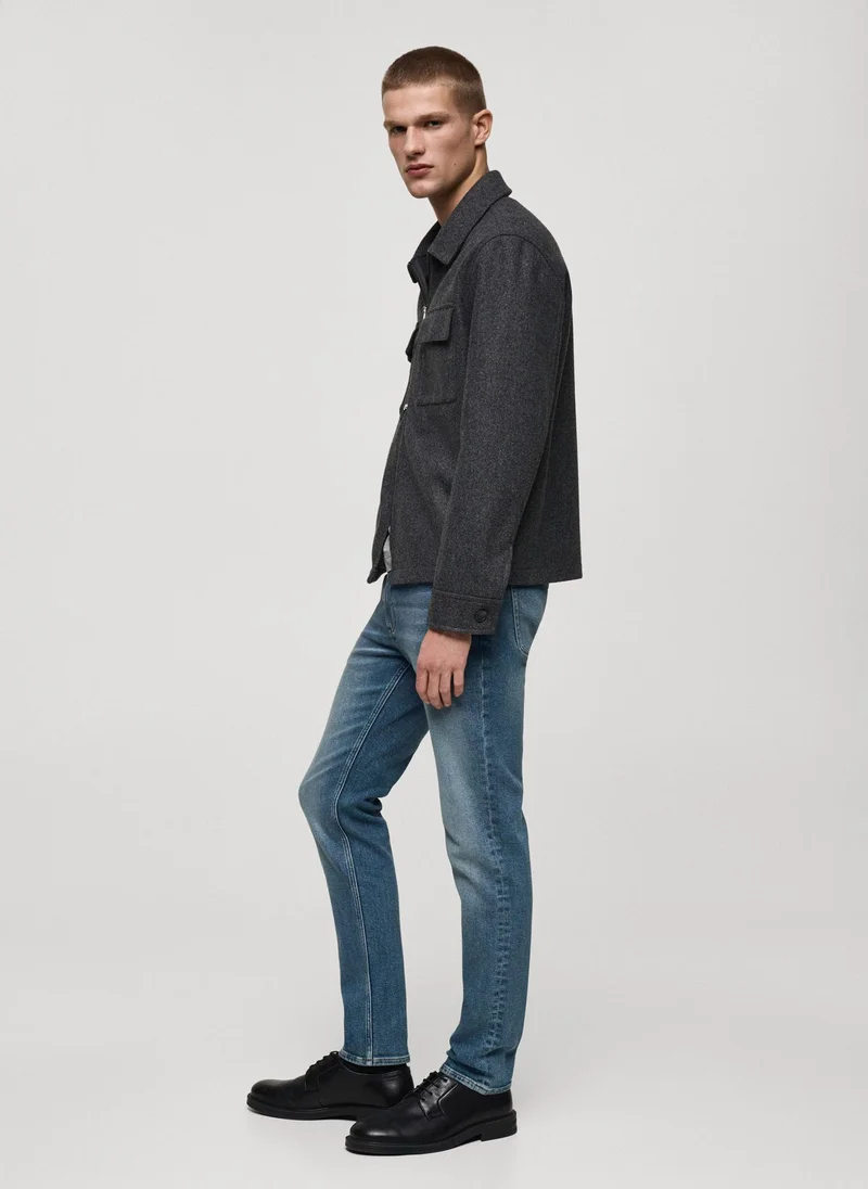 Mango Man Jan Stright Fit Mid Wash Jeans