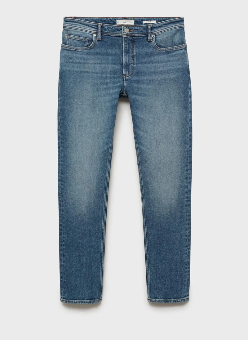 Mango Man Jan Stright Fit Mid Wash Jeans