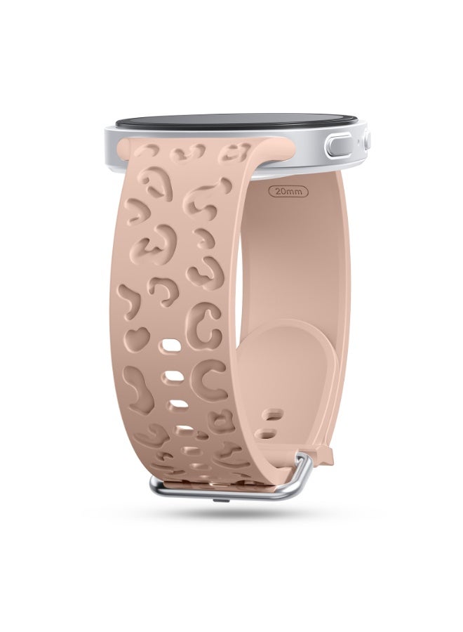 YuiYuKa Leopard print engraved watch band for Samsung Galaxy Watch 9 (40mm/44mm) /Watch 8 (40mm/44mm) / 8 Classic (46mm) women's watch band; soft silicone leopard print sports watch band for Samsung G
