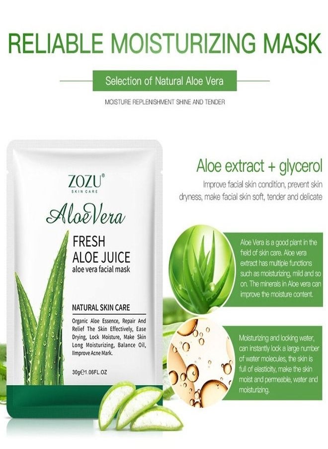 Zozu Face Mask With Natural Aloe Vera Extract 30g To Repair Skin Problems And Improve The Condition Of The Face  - Image 2