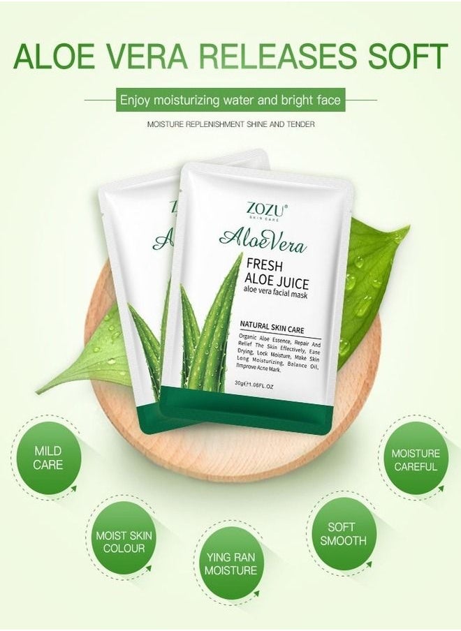 Zozu Face Mask With Natural Aloe Vera Extract 30g To Repair Skin Problems And Improve The Condition Of The Face  - Image 3