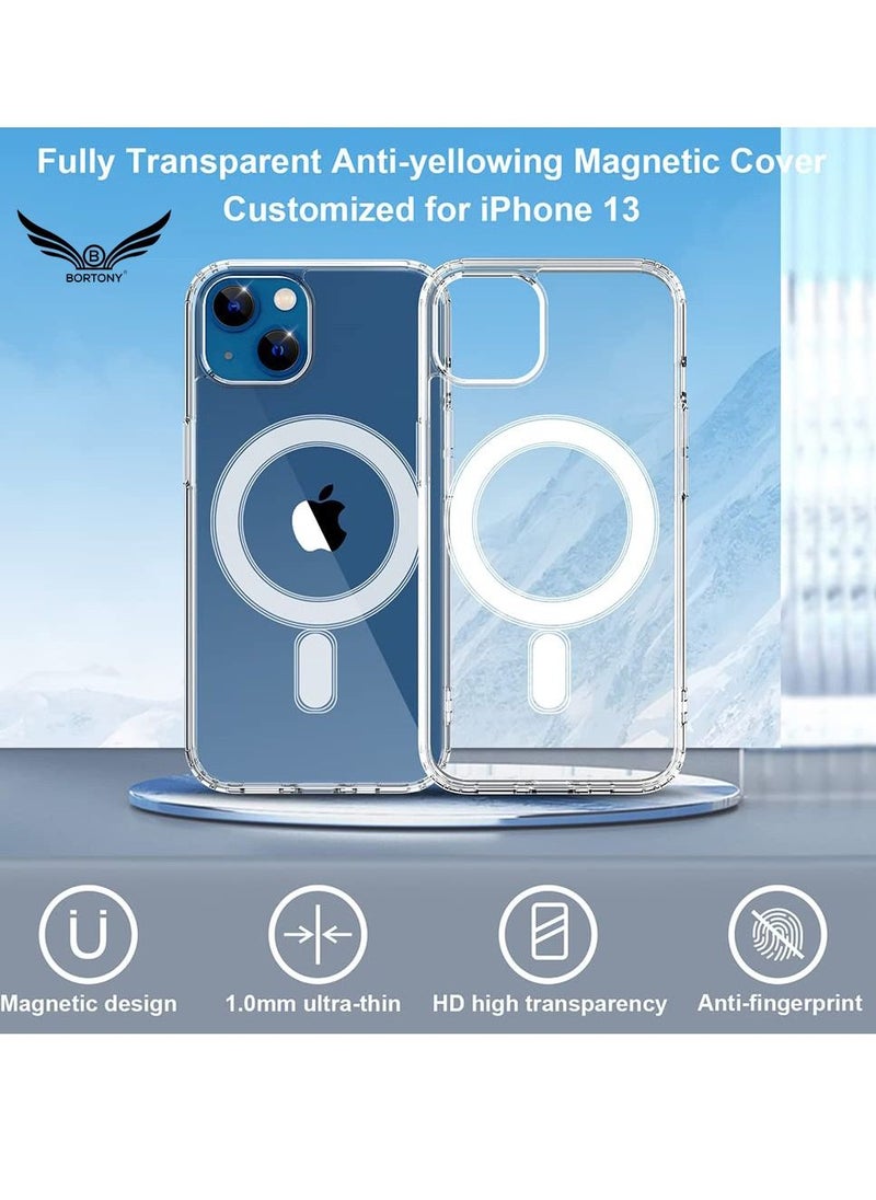 BORTONY - iPhone 14 Plus Cover Magnetic Compatible with MagSafe Crystal Clear Hard Back Protective Case for Apple iPhone 14 Plus 6.7 inch - Image 1