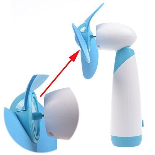 Ogrmar Mini Handheld Fan Personal Fan Battery Soft Foam Blades Powered for Home and Travel 2PC Blue (2) - Image 5