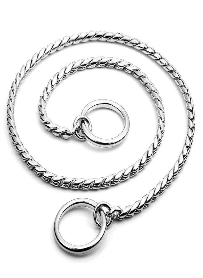 Mogoko Stainless Steel Dog Choke Chain Collar, Puppy Metal Snake Chain Pet Show Slip Collar Choker for Training Walking (Silver;20.0"*4.0mm) - Image 2