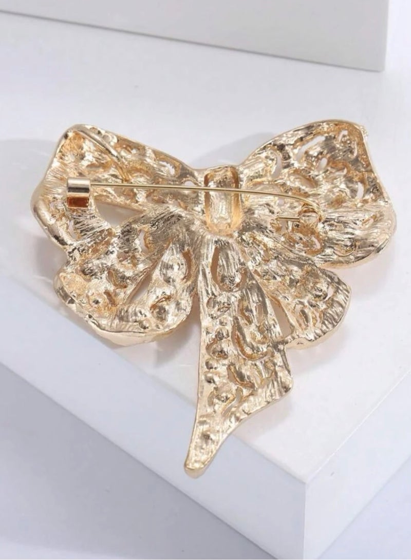 NEW STYLE Elegant Rhinestone Bow Brooch For Women - Image 2