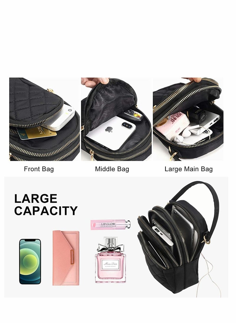 Stylish Quilted Crossbody Bag for Women and Girls, Perfect Cell Phone Handbag and Wallet,  Smartphone Pouch with Shoulder Strap - Image 2