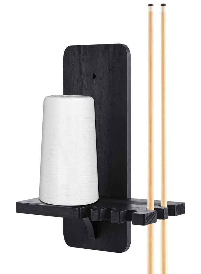 Geelin Wall Mounted Wood Cone Chalk Holder, Solid Wood Pool Hand Chalk Holder, Billiards Pool Table Cone Chalk Holder, Chalk Holder Pool Billiards with 5 Grooves, Pool Table Accessories, Black - Image 1