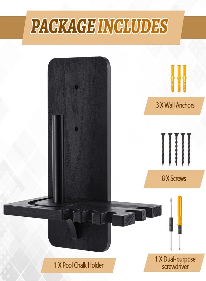 Geelin Wall Mounted Wood Cone Chalk Holder, Solid Wood Pool Hand Chalk Holder, Billiards Pool Table Cone Chalk Holder, Chalk Holder Pool Billiards with 5 Grooves, Pool Table Accessories, Black - Image 3