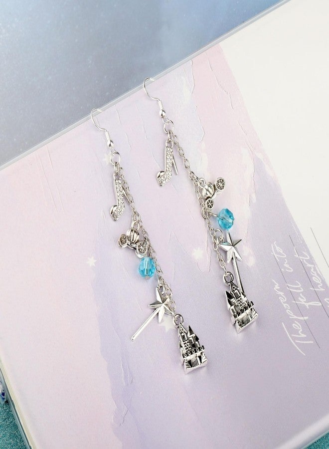 FAADBUK Cartoon Movie Dangle Earring Glass Slipper Charm Pumpkin Carriage Jewelry (Glass Slipper Earring) - Image 5