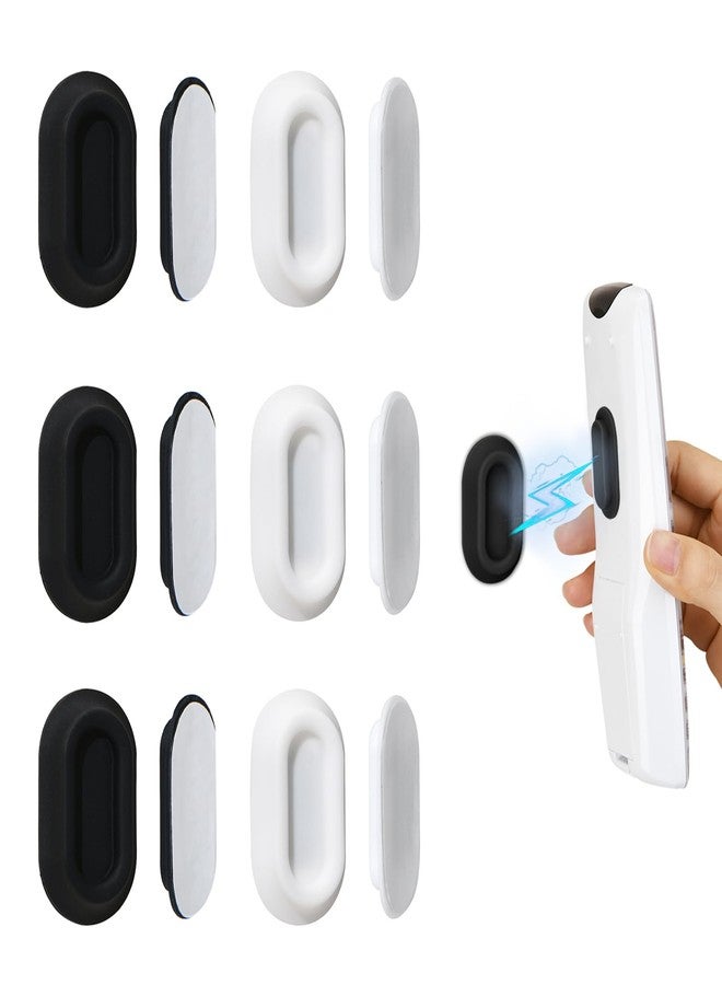 XYOFUN Magnetic Remote Control Holder Wall Mount - 6 Pcs No Drill Self-Adhesive Organizer for Air Conditioner & TV Remotes, Storage Caddy for Televisions Backside - White&Black - Image 1