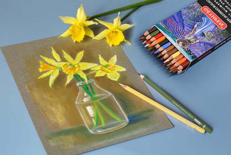 GETHPEN Charcoal Pencils for Drawing,Set of 24 Colors Pastel Colored Pencils,Skin Tone Colored Pencils,Pastel Chalk Colored Pencils for Drawing,Sketching,Coloring,Artist Pencils for Beginners & Pro Artists - Image 5