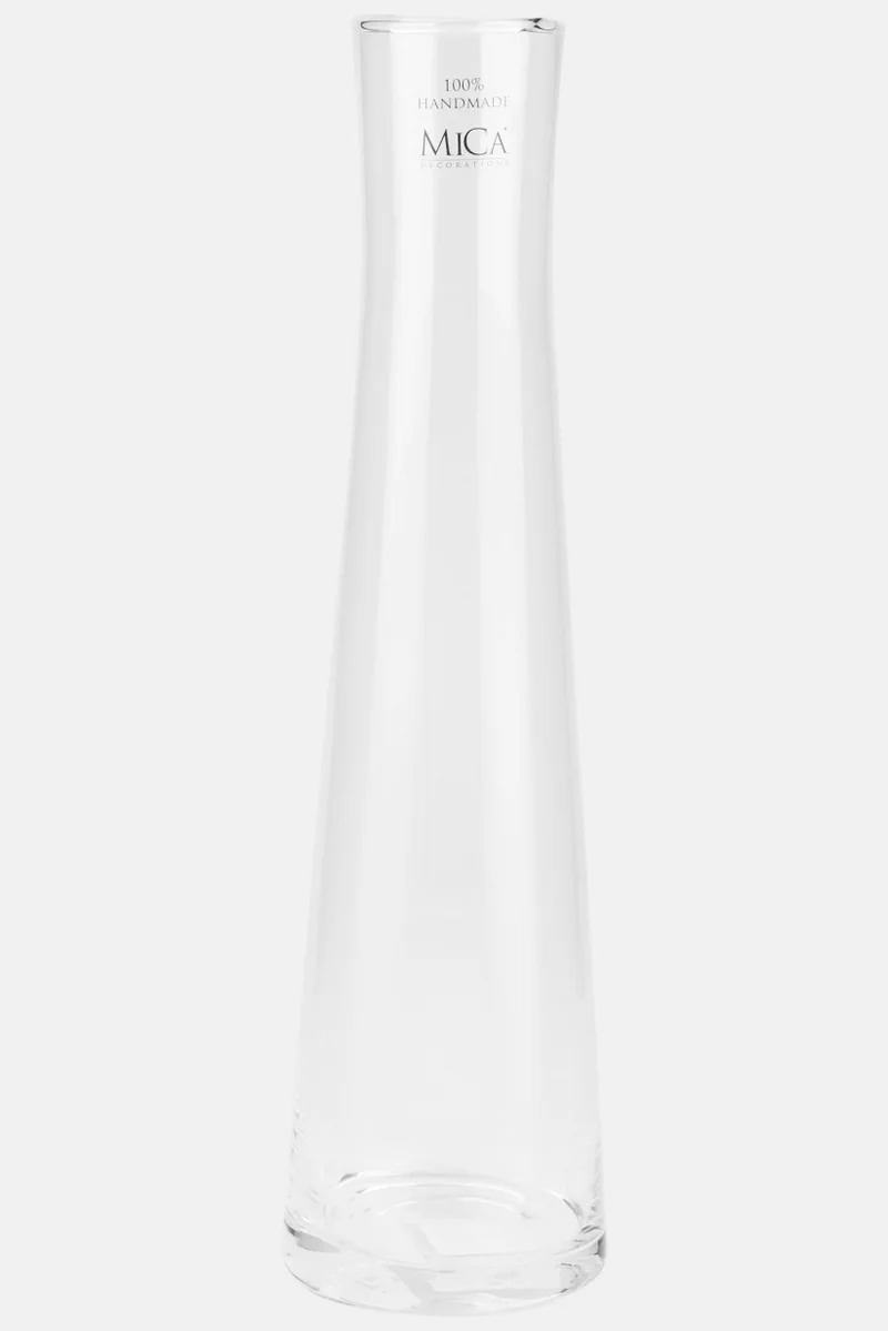 Muy Mucho Decorative Glass Vase 30 cm, Transparent